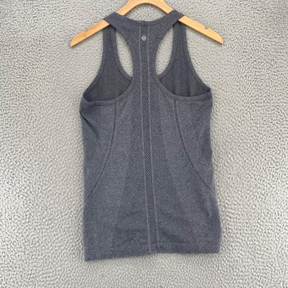 Lululemon Run Swiftly Tech Racerback Heathered Black Top Womens 6 Active Stretch - Picture 3 of 9